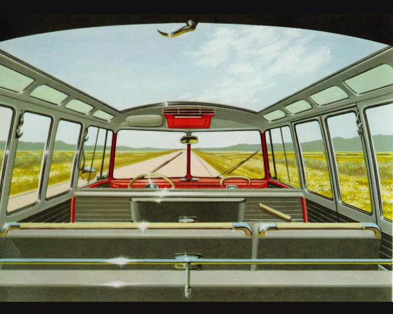 Interior of a vintage bus