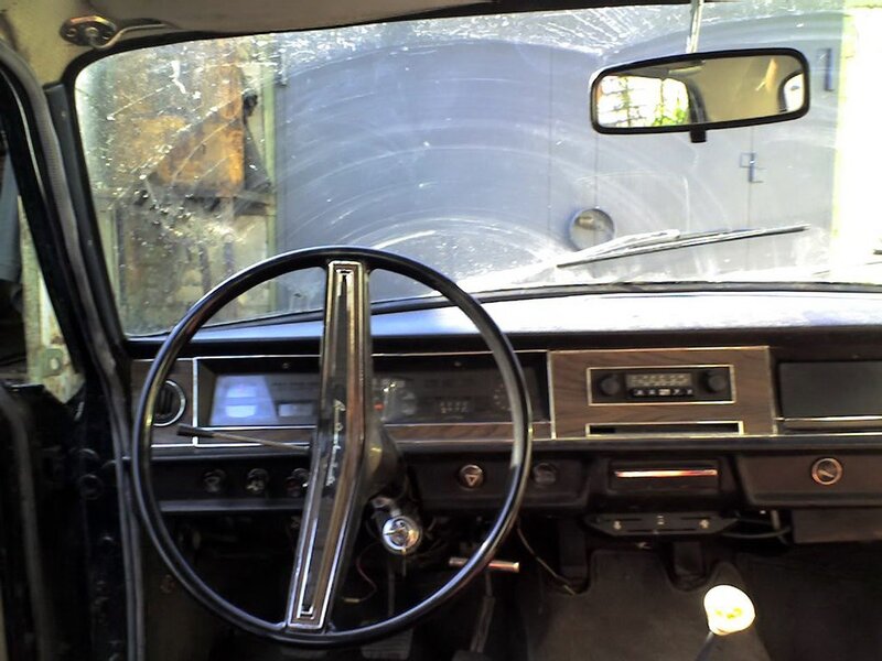 interior of a vintage car