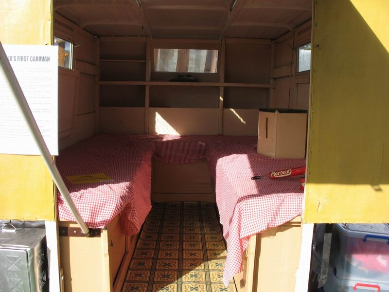 Interior of a vintage caravan
