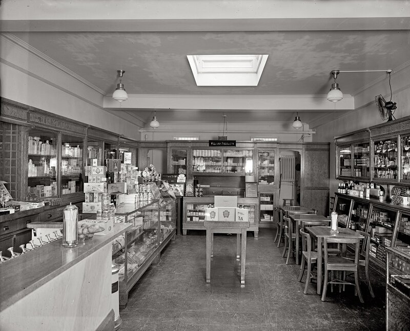 Interior of a vintage pharmacy