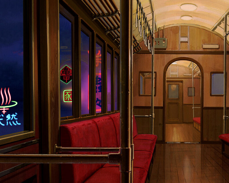 Interior of a vintage train car