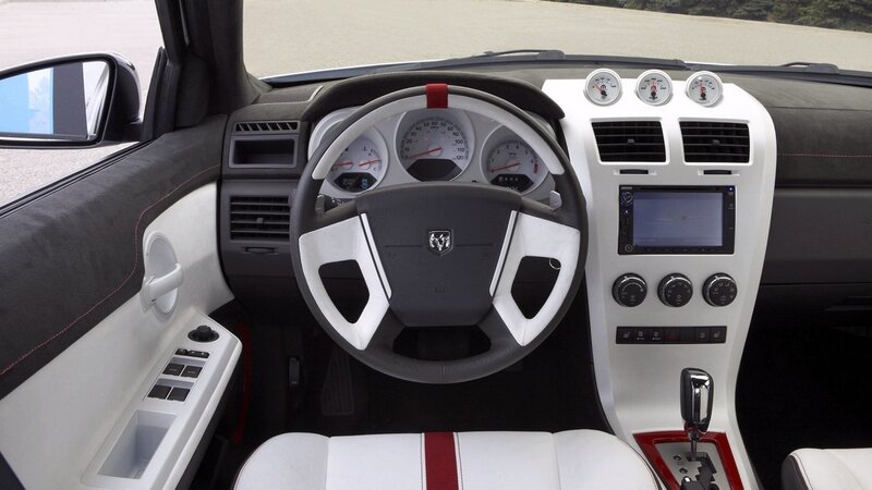 interior of a white and black car