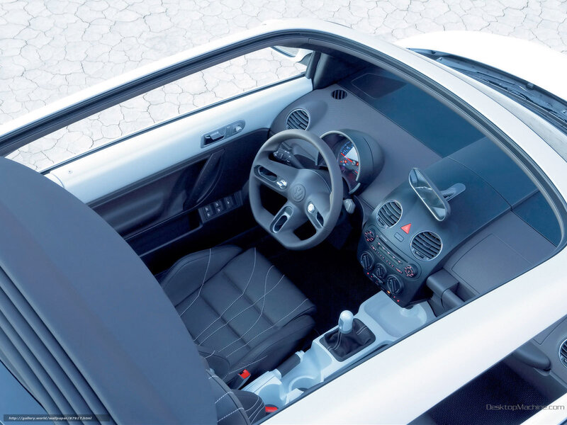 Interior of a white convertible car
