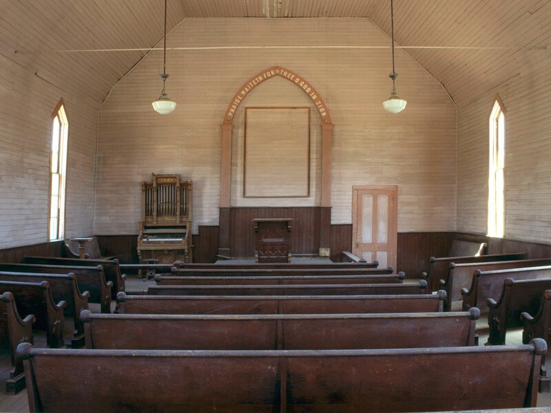 Interior of a wooden church