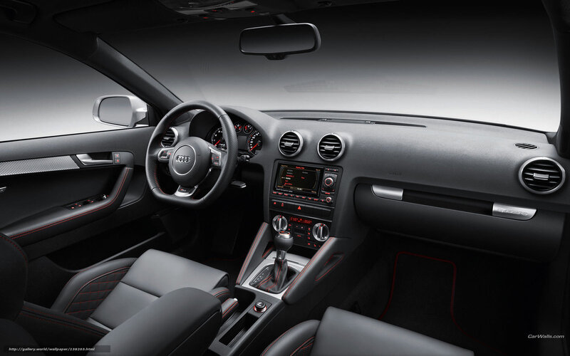 Interior of Audi Car — Black, Modern, Photograph, Steering Wheel, Dashboard