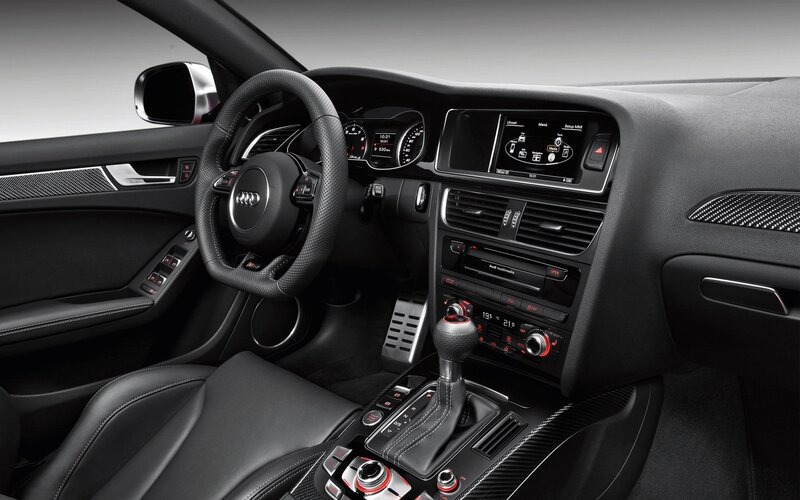 Interior of Audi Car — Black, Neutral, Photograph, Steering Wheel, Dashboard, Gear Shift