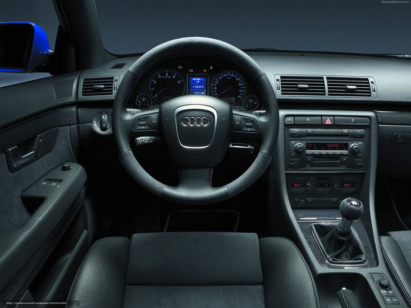 Interior of Audi Car — Black, Neutral, Photograph, Steering Wheel