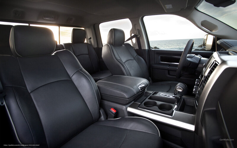Interior of Black Pickup Truck