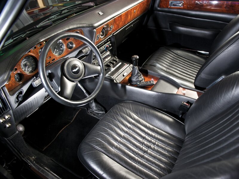 Interior of Classic Car — Black, Photograph, Steering Wheel, Dashboard