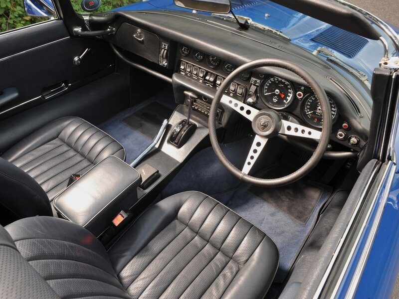 Interior of Classic Car — Blue, Afternoon
