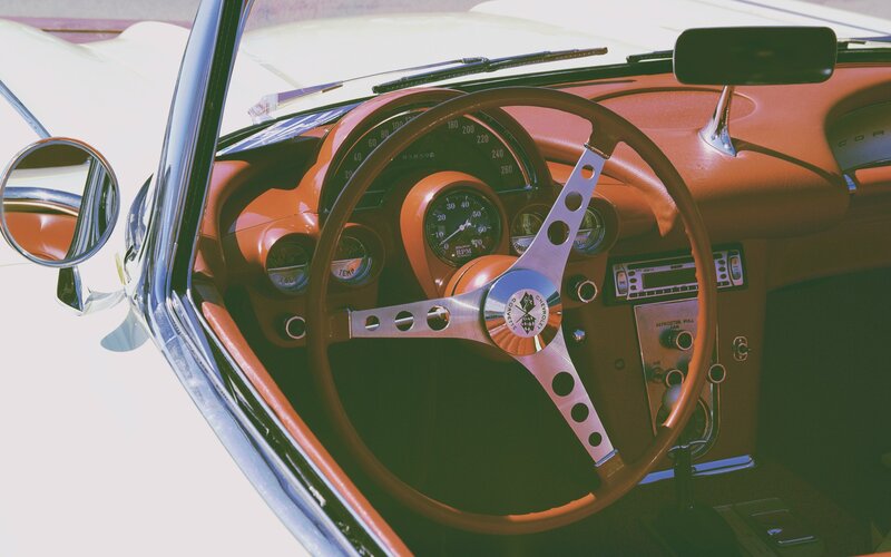 Interior of Classic Car — Orange
