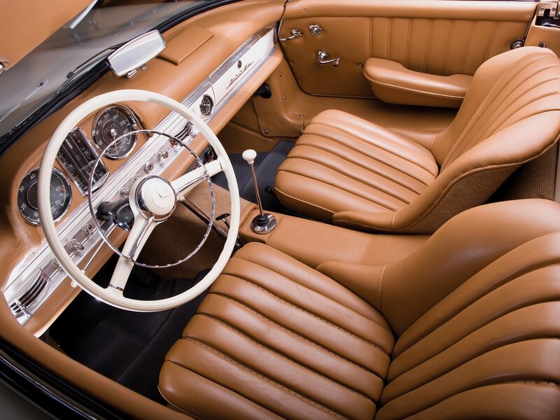 Interior of Classic Car — Tan, Photograph