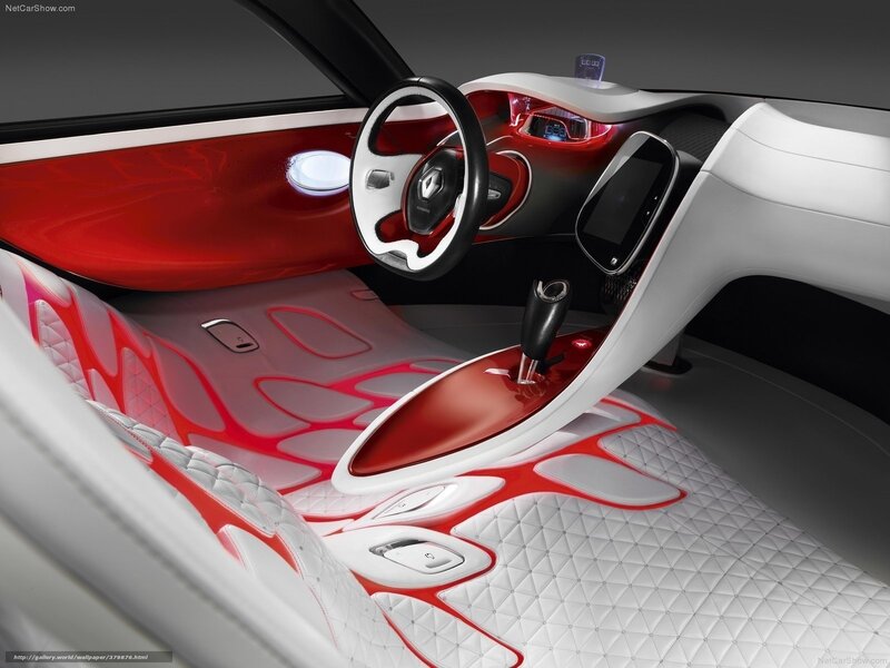 Interior of Concept Car — Red, Futuristic
