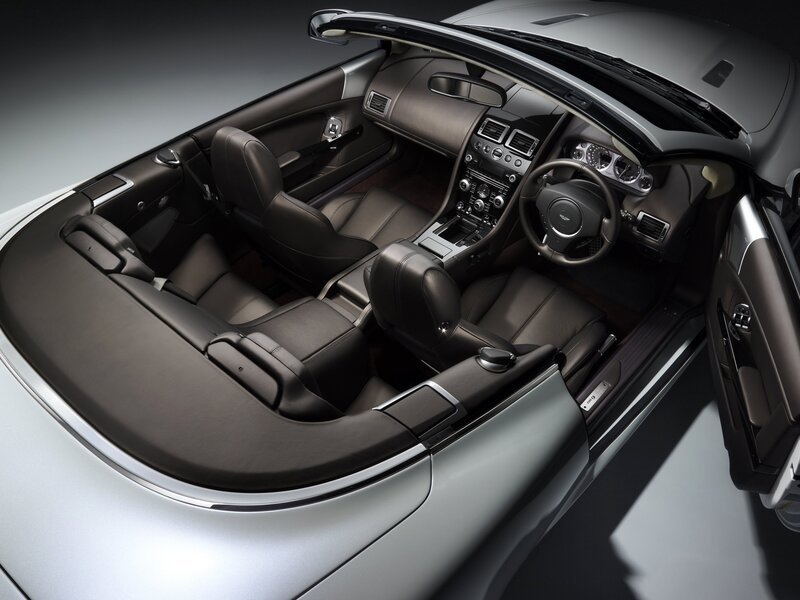 Interior of Convertible Car — Black, Dramatic