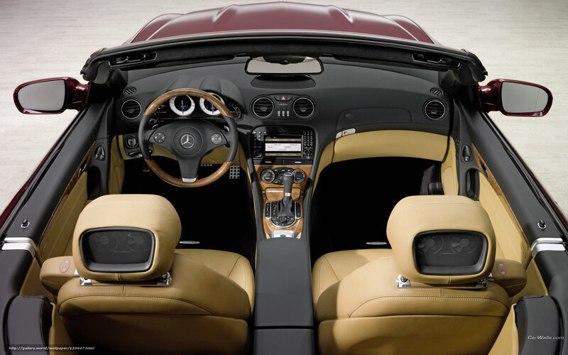 Interior of Convertible Car — Tan, Luxurious