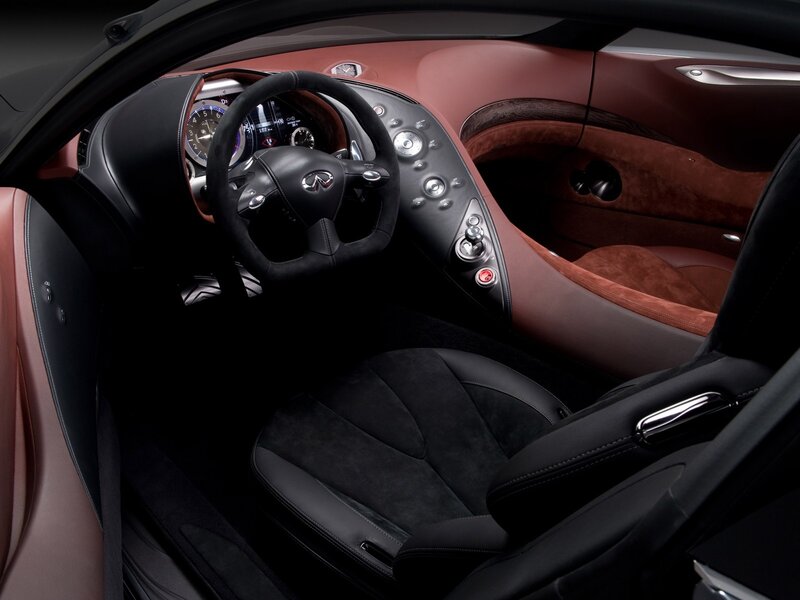 Interior of Luxury Car — Black, Luxurious, Photograph, Steering Wheel, Dashboard, Center Console, Brown