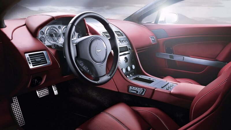 Interior of Luxury Car — Red, Luxurious, Photograph, Steering Wheel