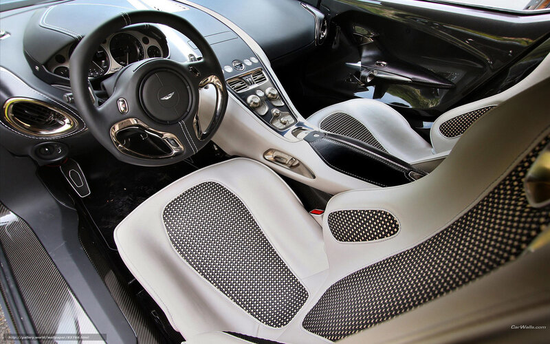 Interior of Luxury Car — White, Sleek, Modern, Photograph