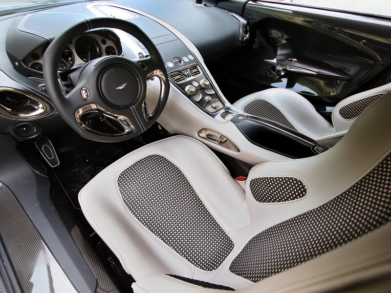 Interior of Luxury Car — White, Sleek, Modern