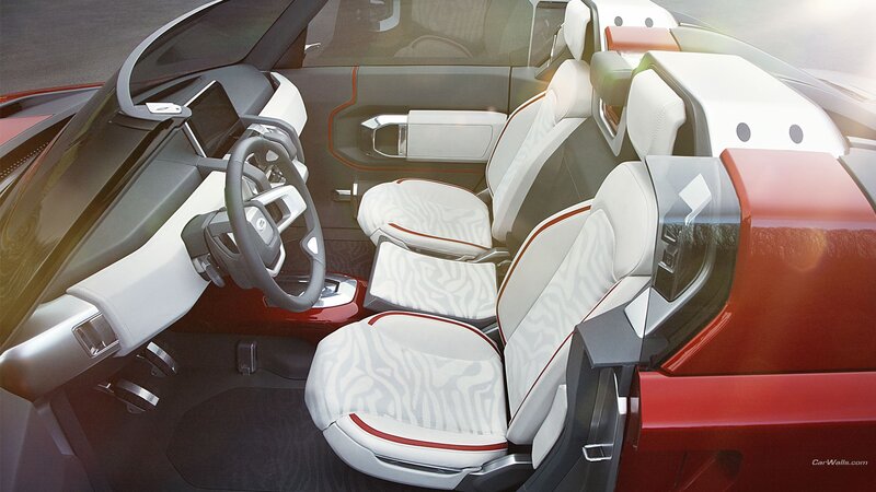 Interior of Red Concept Car
