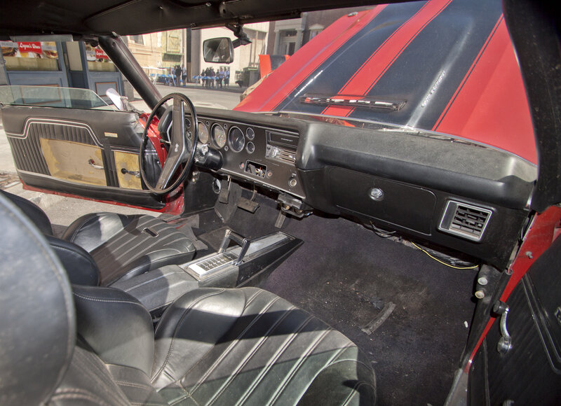 Interior of Red Muscle Car