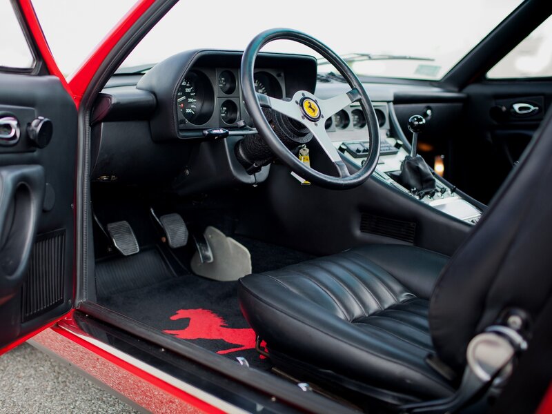 Interior of Red Sports Car — Black, Neutral