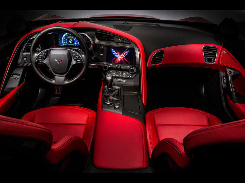 Interior of Red Sports Car — Dramatic