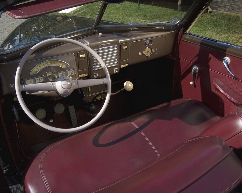 Interior of Vintage Car — Maroon