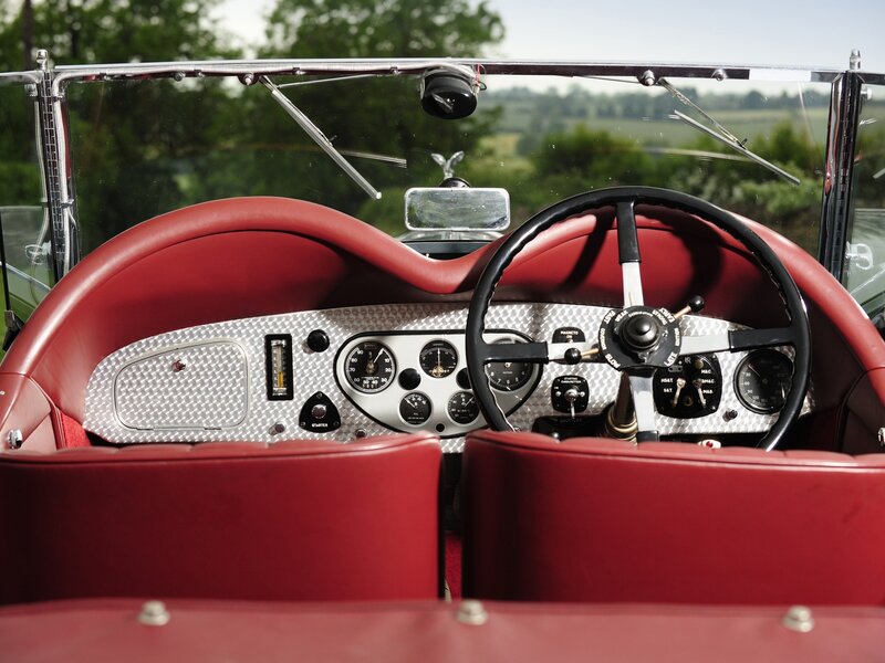 Interior of Vintage Car — Red, Serene