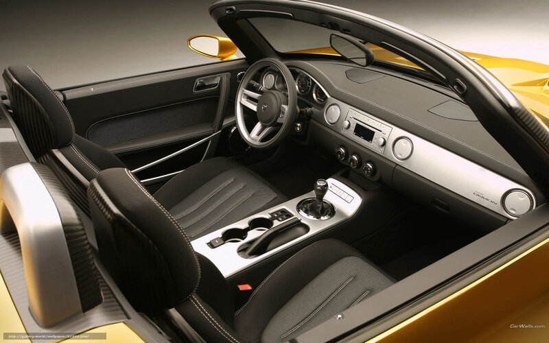 Interior of Yellow Convertible