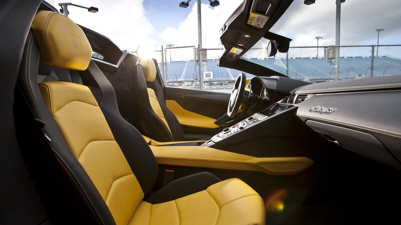 Interior of Yellow Sports Car — Dramatic, Afternoon