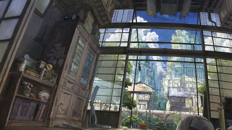 Interior view of a cityscape
