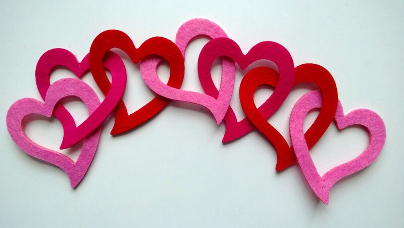 Interlocking Felt Hearts