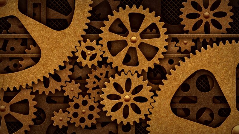Interlocking Gears Mechanism — Brown