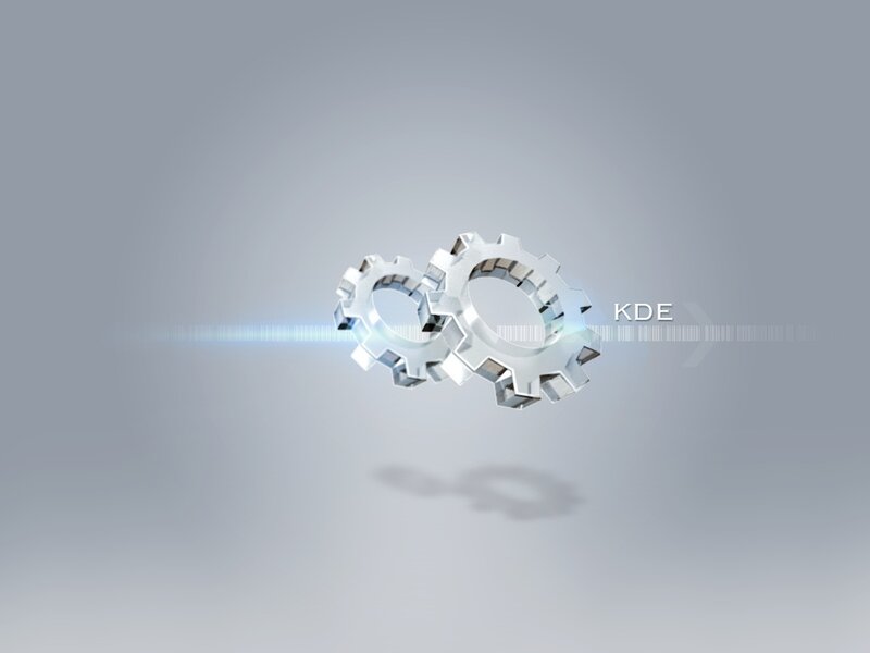 interlocking gears with KDE logo