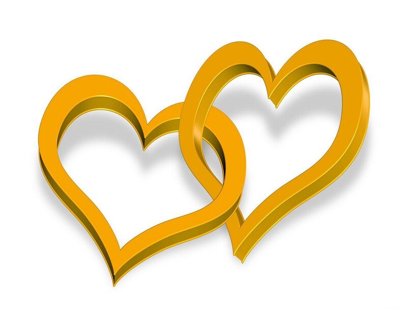 interlocking golden hearts