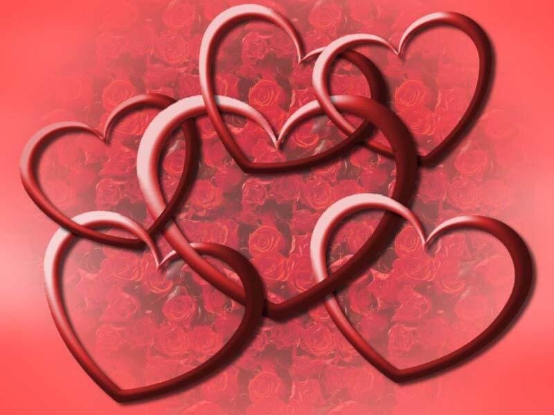 Interlocking Hearts — Red, Romantic