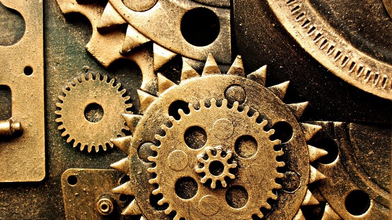 Interlocking Metal Gears — Brown