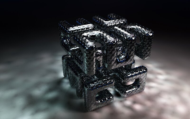 Interlocking Metallic Cubes