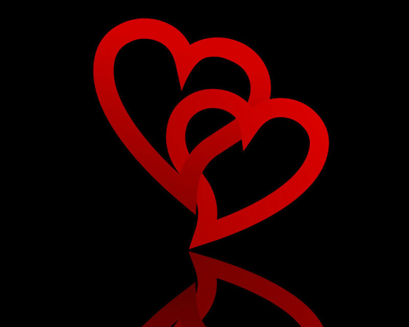 Interlocking Red Hearts