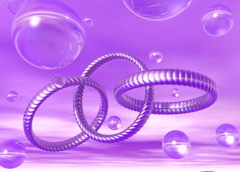 Interlocking Rings and Bubbles — Purple, Serene