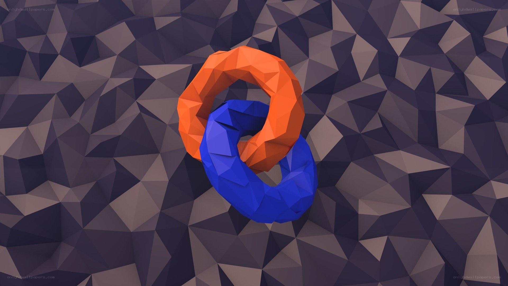 interlocking rings on geometric background