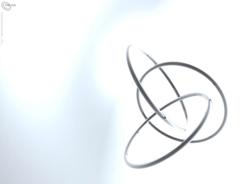 Interlocking rings on white background