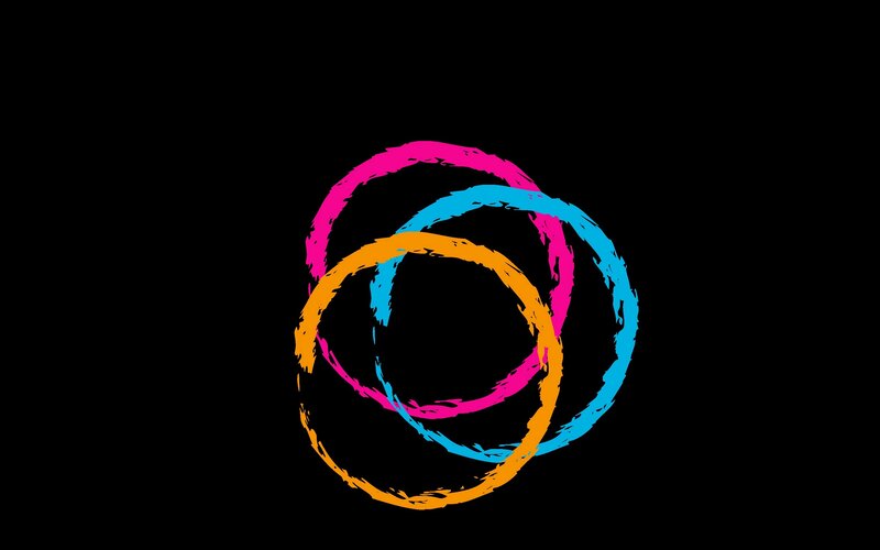 Interlocking Rings — Pink, Minimalist
