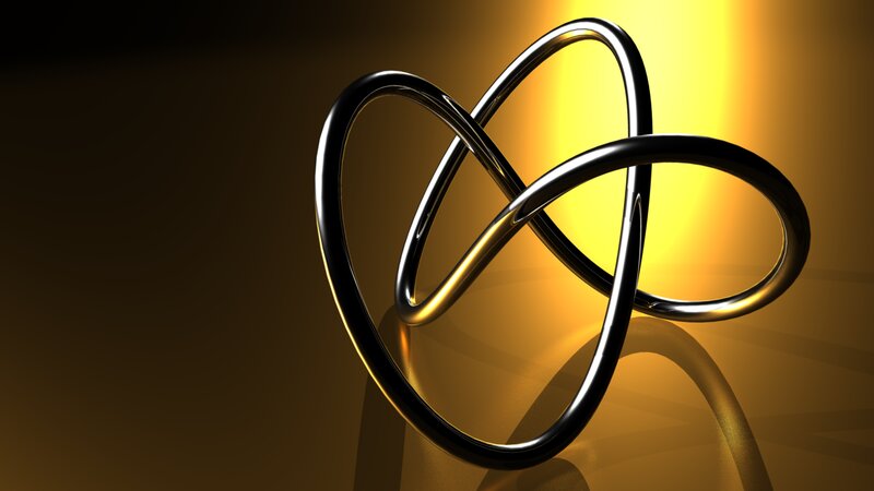 Interlocking Rings Sculpture — Black, Dramatic