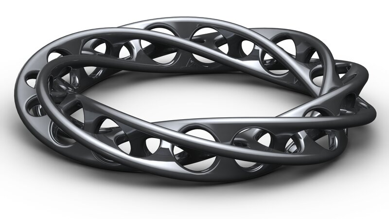 Interlocking Rings Sculpture — Black, Neutral