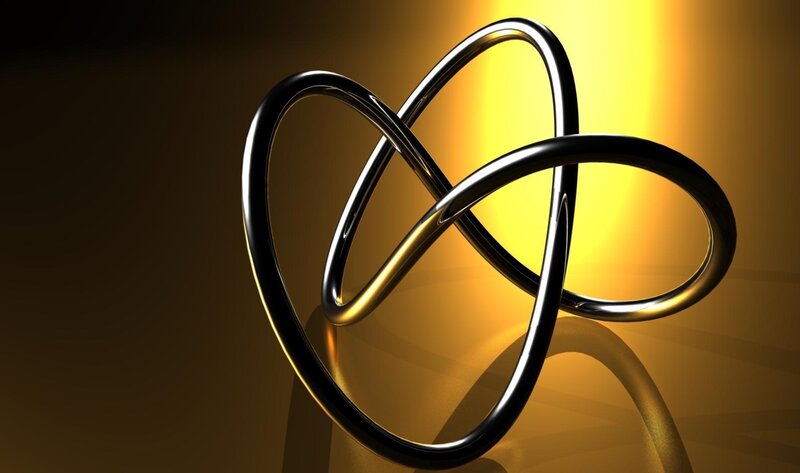 Interlocking Rings Sculpture — Black