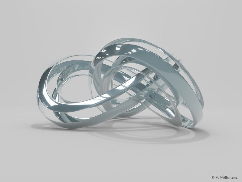 Interlocking Rings Sculpture — Silver