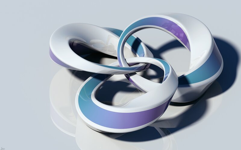 Interlocking Rings Sculpture — White, Calm