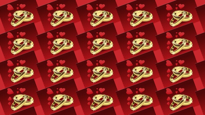 Interlocking Wedding Rings — Red